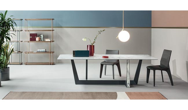 Bonaldo Art Ceramic Dining Table Fixed