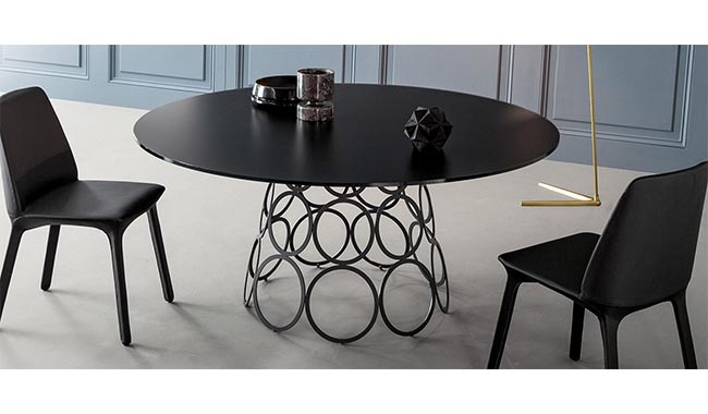 Bonaldo Hulahoop Glass Dining Table Round