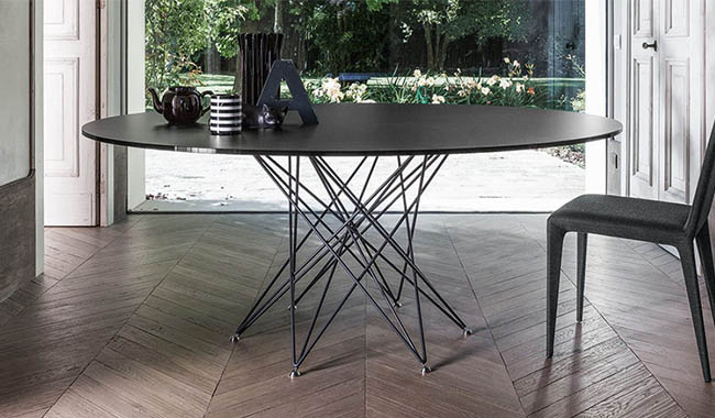 Bonaldo Octa Glass Round Dining Table Round