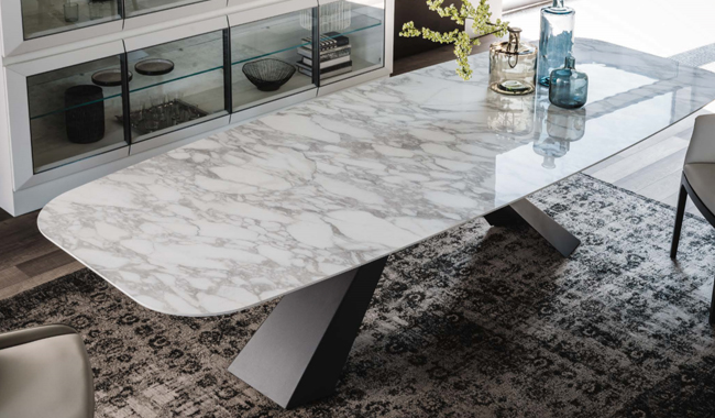 Cattelan Eliot Ceramic Dining Table Rectangular Rounded