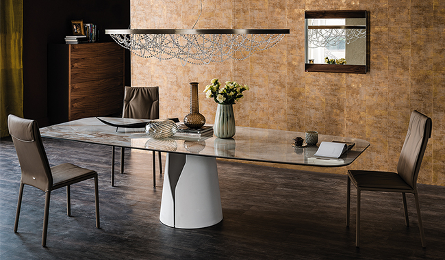 Cattelan Giano Ceramic Dining Table Rectangular Rounded