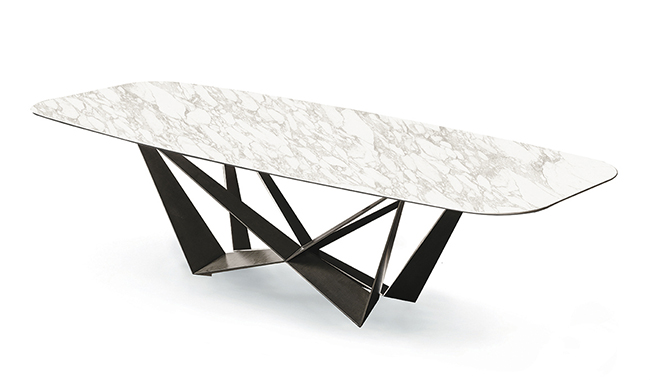 Cattelan Skorpio Ceramic Dining Table Rectangular Rounded