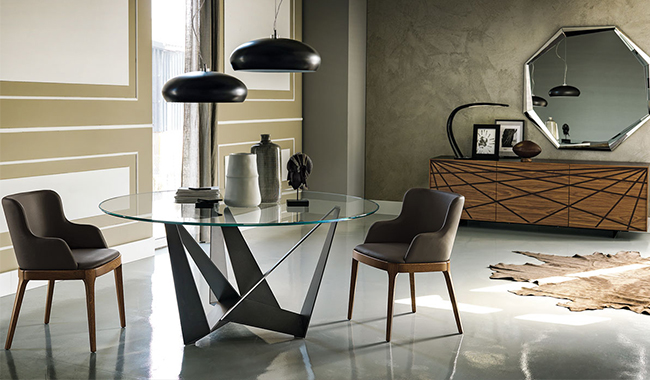 Cattelan Skorpio Glass Dining Table Round