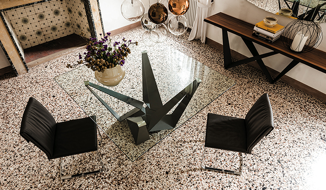 Cattelan Skorpio Glass Dining Table Square