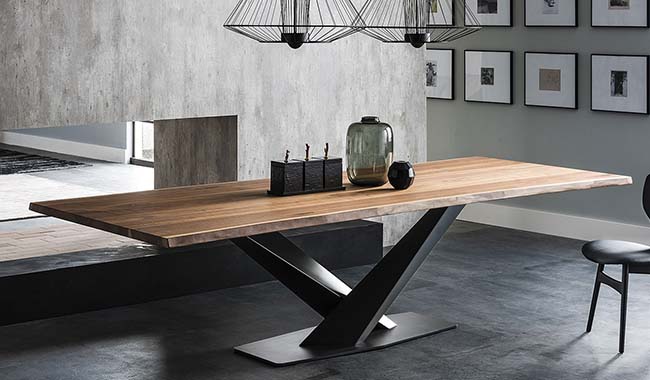 Cattelan Stratos Wood Dining Table Fixed