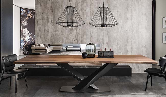 Cattelan Stratos Wood Dining Table Fixed