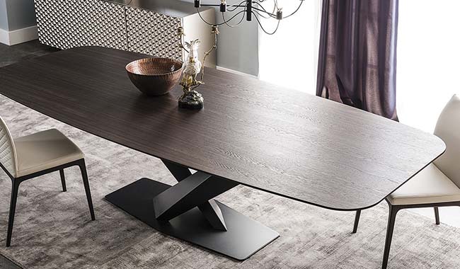 Cattelan Stratos Wood Dining Table Fixed