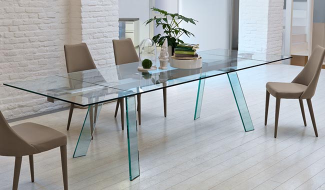 Midj Toronto Glass Dining Table Extendible